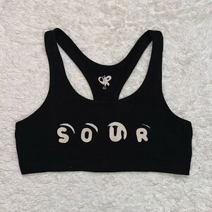 NWOT Olivia Rodrigo Sour Crop Top/Bra Merch in Black/Cream Size XL